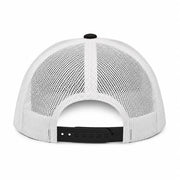 Puck Time Off — Black/White trucker, back (mesh, snap closure)